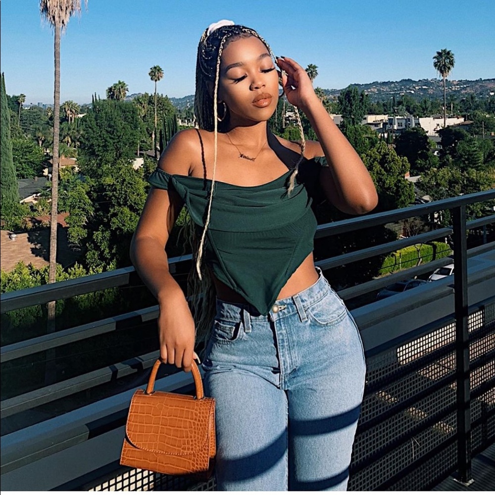 Green Off Shoulder Corset